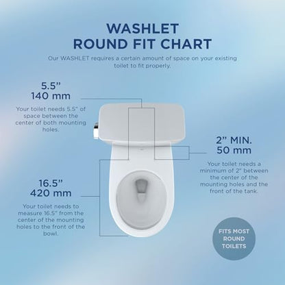 TOTO® WASHLET® S2 Electronic Bidet Toilet Seat with Instantaneous Water Heating, PREMIST and EWATER+ Wand Cleaning, Round, Cotton White - SW3345#01 - color: Cotton White, size: Round