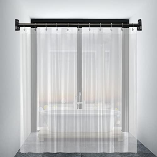 4 Pack Black Shower Curtain Rod Holder for Wall Mount | Adhesive Shower Rod Tension Retainer for Tile | No Drilling | Stick On | (Shower Curtain Rod Not Included) - color: Black 4-PACK