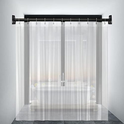 4 Pack Black Shower Curtain Rod Holder for Wall Mount | Adhesive Shower Rod Tension Retainer for Tile | No Drilling | Stick On | (Shower Curtain Rod Not Included) - color: Black 4-PACK