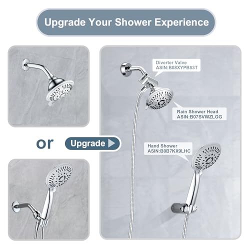 BRIGHT SHOWERS Shower Head Holder Wall Mount, Adjustable Handheld Shower Wand Holder with Universal Fit and Angle Adjustment, Chrome - color: Chrome, style: Screw Mount - Multi-Angle