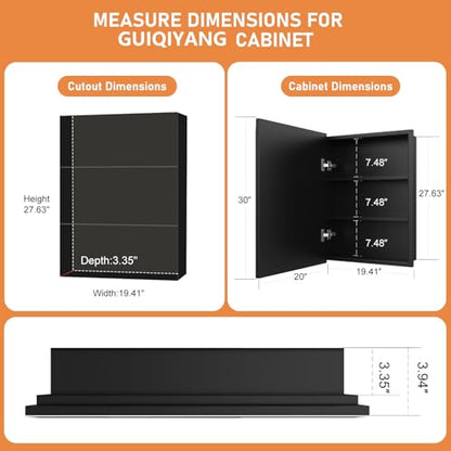 20X26 Inches Medicine Cabinet, Wall Mounted Bathroom Cabinet wirh Beveled Mirror, Recessed or Surface Medicine Cabinet with Storage - size: 20X26 IN