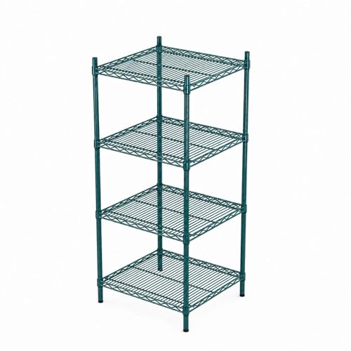 APLSS NSF 4-Tier Green-Epoxy Storage Shelves, 24"x24"x63", Moist&Dry Environments, Commercial Heavy Duty Steel Wire Shelving Unit, 800lbs Per Shelf, Walk-in Cooler&Freezer Kitchen - color: Green Epoxy, size: 24"x24"x63"