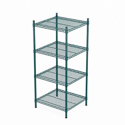 APLSS NSF 4-Tier Green-Epoxy Storage Shelves, 24"x24"x63", Moist&Dry Environments, Commercial Heavy Duty Steel Wire Shelving Unit, 800lbs Per Shelf, Walk-in Cooler&Freezer Kitchen - color: Green Epoxy, size: 24"x24"x63"