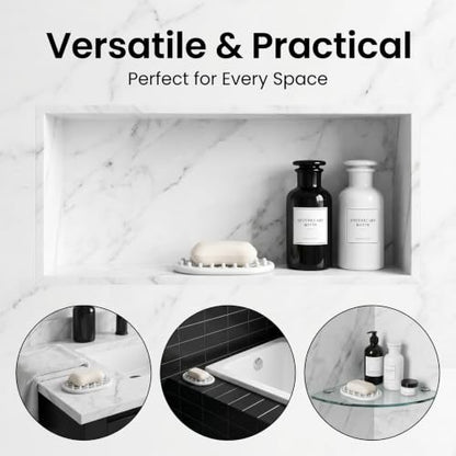 2 Pack White Silicone Soap Dish, Self Draining Non-Slip Soap Holder, Bar Soap Saver Pad for Shower, Bathtub, Bathroom & Kitchen (White) - color: White