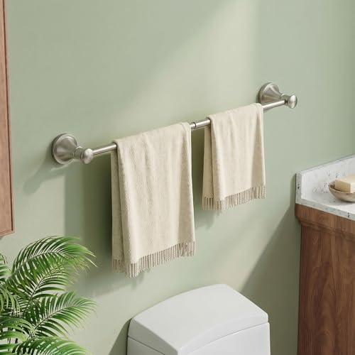 Towel Racks for Bathroom Wall Mounted Bath Towel Bar Brushed Nickel | Adjustable 16-26 In, Wall Mounted Towel Holder, Stainless Steel, Rustproof, Towel Bar Rod Hanger Hardware Accessories Hotel - color: Brushed Nickel