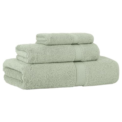 Supreme Terry 3-Piece 100% Turkish Cotton Towel Set, Hotel Quality Soft & Absorbent, 1 Luxury Bath Towel 1 Hand Towel 1 Washcloth-Green - color: Green, size: 3 Pcs Set