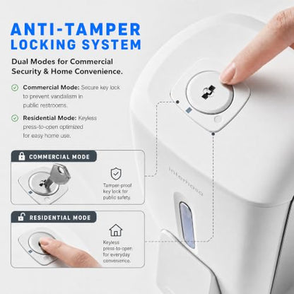 interhasa! Commercial Hand Soap Dispenser Wall Mount | Dual-Lock Design, ABS Liquid & Gel Hand Sanitizer Dispenser for Bathroom & Commercial Restaurant, 28oz/800ml - color: White