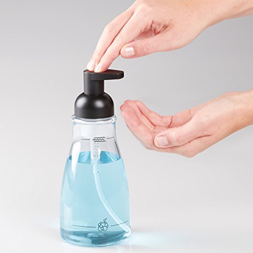 iDesign Refillable Foaming Soap Dispenser for Kitchen or Bathroom Vanity - Clear/Matte Black - color: Pc Matte Black, style: Pack of 1