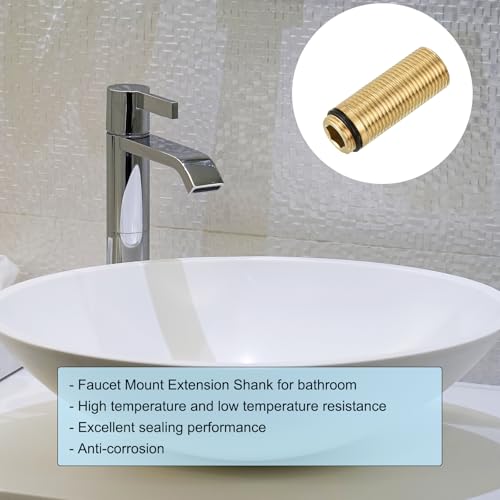 uxcell 1 Pcs Faucet Extension Tubes, 2.17" x 0.79" Faucet Mount Extension Shank Handle Brass Basin Faucet Mounting Accessories Fixed Foot for Bathroom and Kitchen Faucet - size: 2.17 inch