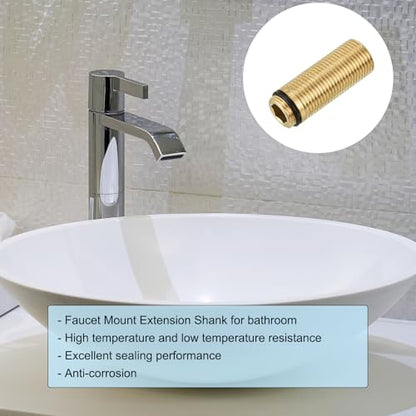 uxcell 1 Pcs Faucet Extension Tubes, 2.17" x 0.79" Faucet Mount Extension Shank Handle Brass Basin Faucet Mounting Accessories Fixed Foot for Bathroom and Kitchen Faucet - size: 2.17 inch