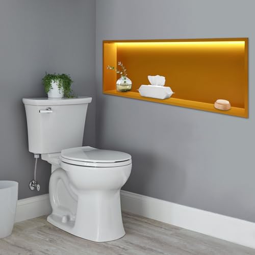 Shower Niche, 37 x 13 inch Recessed Wall Niche with LED Light Strip, Heavy-Duty Stainless Steel Modern Shampoo Storage Organizer, Sealed Waterproof, Durable & Easy to Install, Gold - color: Gold/37" X 13"