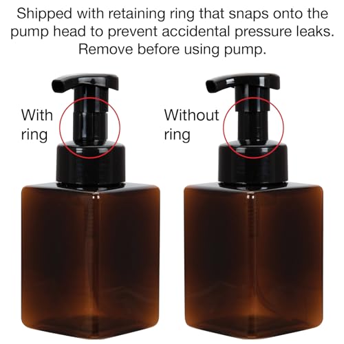 Ginger Lily Farms 2-Pack/12 oz Foaming Soap Dispenser, Plastic | for Hands, Body & Hair, Moisturizing Wash, Salon Wash, Spa Cleanser, Salon & Spa Essentials, Manicure & Pedicure Supplies - style: 12 Oz Amber