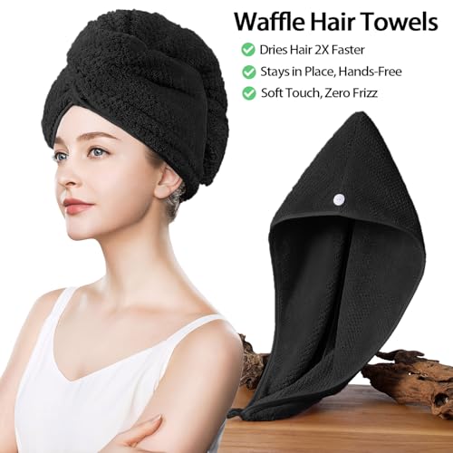 8 Piece Bath Towel Set,Extra Large Bath Sheets 35"x70"-Black | Super Soft Microfiber, Lint Free & Quick Dry Towels for Bathroom,Gym,Hotel–2 Bath,2 Hair,2 Hand,2 Washcloths - color: Black, size: 8Piece Towel Set