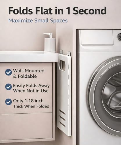 Wall Mounted Laundry Basket, Foldable Slim Hamper for Small Spaces | For socks, underwear and light clothes in RVs, dorms and bathrooms