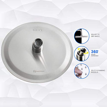 NearMoon Rain Shower Head, Ultra-Thin Design-Pressure Boosting, Awesome Some Experience, High Flow Stainless Steel Rainfall Head (8 Inch,Brushed Nickel) - color: Brushed Nickel, size: 8 Inch