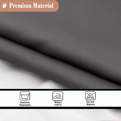 UFRIDAY Dark Gray Shower Curtain with White Mesh Top Window, Heavy Duty Fabric Bathroom Curtain Set with Weighted Bottom Hem, Water Repellency and Easy Care, 72x84 Inches, Extra Long - color: Dark Gray, size: 72"W x 84"L (Pack of 1)