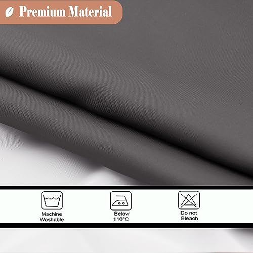 UFRIDAY Dark Gray Shower Curtain with White Mesh Window, Fabric Bathroom Shower Curtain with Weighted Bottom Hem, 48 x 72 inch, Waterproof - color: Dark Gray, size: 48"W x 72"L (Pack of 1)