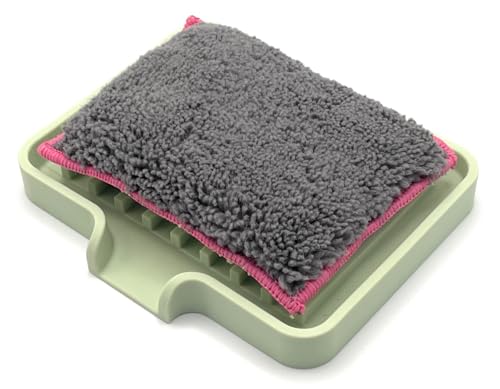Silicone Soap Dish Tray and Sponge Holder with Drain Chute, Rectangular, Kitchen and Bathroom Sink Organizer (Pistachio, 5.2"x4" (Set of 2), 7.2 Ounces) - color: Pistachio, size: (SM) 5.2"x4" (2pcs)
