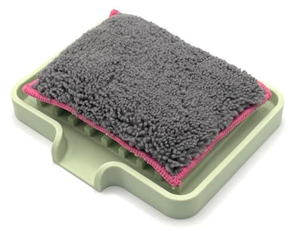 Silicone Soap Dish Tray and Sponge Holder with Drain Chute, Rectangular, Kitchen and Bathroom Sink Organizer (Pistachio, 5.2"x4" (Set of 2), 7.2 Ounces) - color: Pistachio, size: (SM) 5.2"x4" (2pcs)