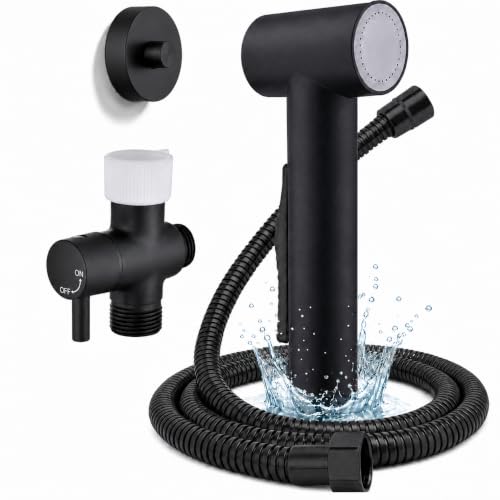 Handheld Bidet Sprayer for Toilet with Magnetic Wall Holder (Matte Black) - color: Matte Black