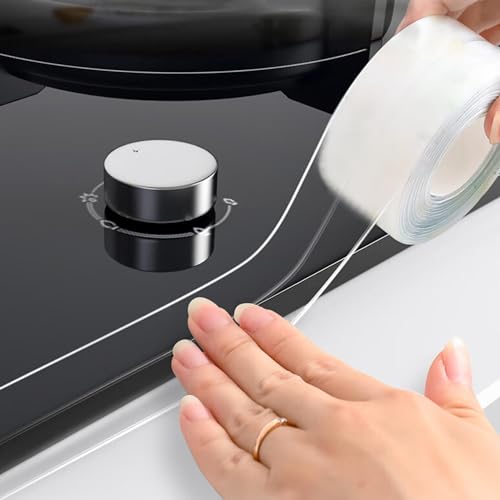 TOUSEA Clear 1.5"x10.5ft Self Adhesive Caulk Strip for Toilet, Tub, Kitchen | White or Clear Sealing Tape for Toilet, Tub, Sink, Bath Peel and Stick Backsplash - Renter Friendly, Easy Install - style: Clear-1.5IN-10.5FT-A