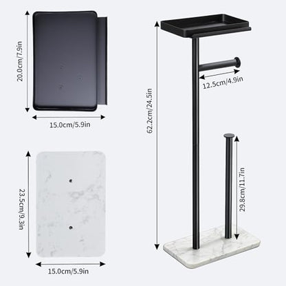 Toilet Paper Stand - Extra Heavy Duty Marble Base Toilet Paper Holder Stand - color: Marble White