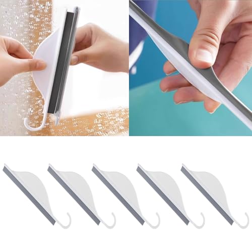 Kitchen Squeegee, 5 Pcs Shower Glass Cleaner Squeegee with Hook for Cleaning Window, Sink, Bathroom