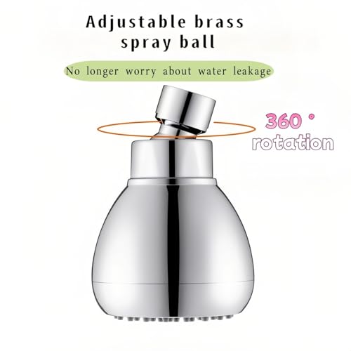 High Pressure Shower Head 3" Chrome - 360° Rotating Self-Cleaning Jets, Water Saving Flow Optimizer, Easy Install & Rustproof ABS, Spa Rainfall Spray for Adults/Elderly