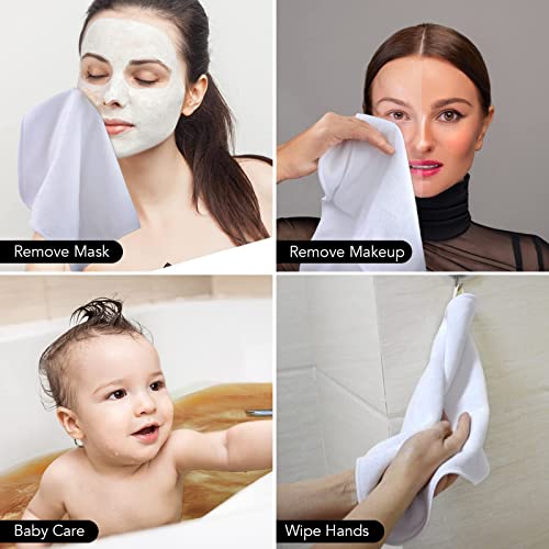 Microfiber Facial Cloths Fast Drying Washcloth 12inch x 12inch White 10 pack - color: White, size: 1 Count (Pack of 10)