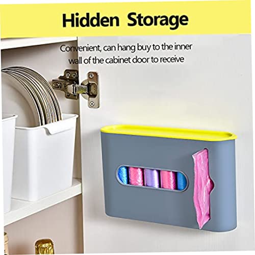 NIDONE Trash Bag Dispenser with Lid Punch-Free Wall Hanging Garbage Bag Storage Box Dustproof Waterproof Heavy Duty Minimalist Plastic Holder