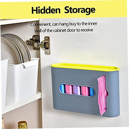 NIDONE Trash Bag Dispenser with Lid Punch-Free Wall Hanging Garbage Bag Storage Box Dustproof Waterproof Heavy Duty Minimalist Plastic Holder