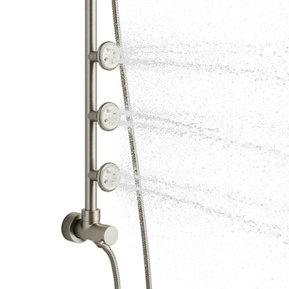 Lanikai Rain Shower Head with Handheld Spray Combo - 1028-BN-1.8GPM, Brushed Nickel - 8" Rain Showerhead with Handheld Sprayer, 3 Spray Jets, 5-Function Rainfall Shower Head with Hose, 1.8 GPM - color: Brushed Nickel, size: 1.8 GPM