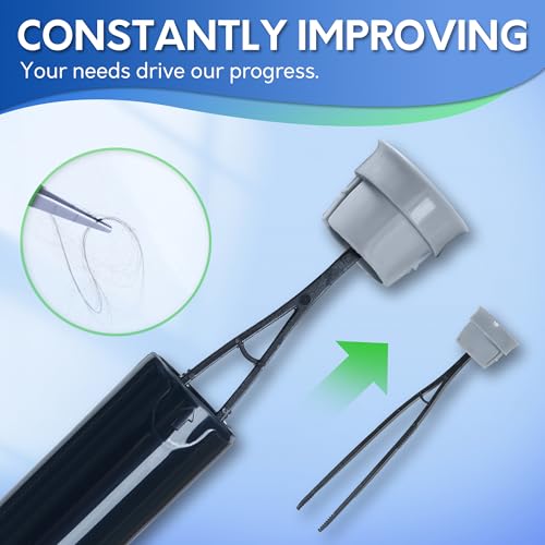 BOOMJOY Toilet Brush and Holder Set, Black Silicone Toilet Bowl Cleaner Brush, Toilet Scrubber Brush with Tweezers for Bathroom Cleaning, RV Accessories and House Organization Must-Haves