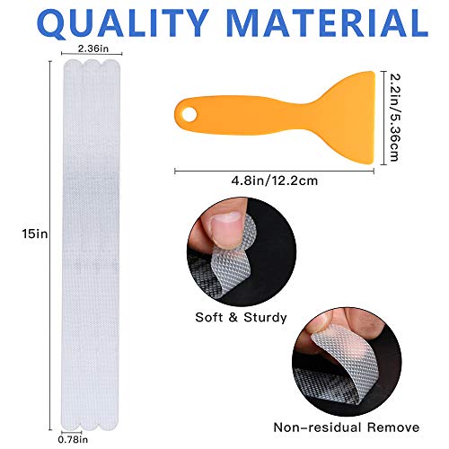 Supkiir Bathtub Non Slip Stickers, 24 PCS Anti Slip Adhesive Shower Treads with Scraper for Bath, Tub, Shower, Pool, Stairs, Ladders, Kitchen, 15’’ - color: White