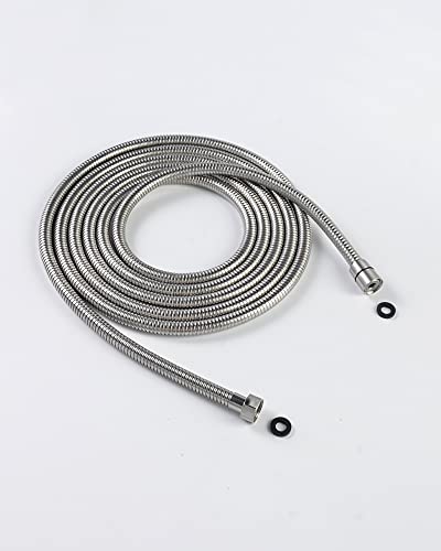 PHASAT Shower Hose,157 Inches Extra Long Shower Hose Replacement,304 Stainless Steel Shower Head Hose Extension Brushed Nickel,A3107N-4.0 - color: Brushed Nickel, size: 157 Inches