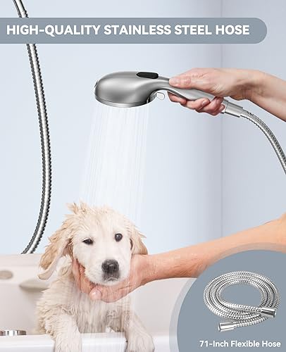 JDO Shower Head with Handheld, High Pressure Handheld Shower Head 9 Settings, Detachable Shower Head Set with Stainless Steel Hose and Shower Bracket (Chrome) - color: Chrome
