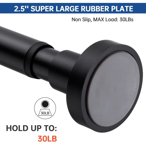 Shower Curtain Rod Tension - Never Rust No Drill Non-Slip Spring Tension Shower Rod, 43-73 inches Stainless Steel, Matte Black - color: Matte Black, size: 43-73 Inches