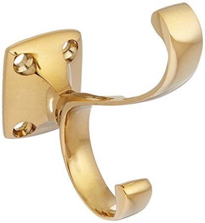 Deltana CAHH35CR003 Solid Brass Heavy Duty Coat and Hat Hook - color: Lifetime Polished Brass
