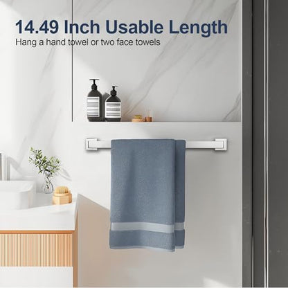 SEIDO 16 Inch Polished Chrome Towel Bar, Heavy Duty & Rust-Proof 304 Stainless Steel Bath Towel Holder, Modern Square Wall Mounted Towel Rack for Bathroom, Kitchen, RV - color: Polished Chrome, size: 16 Inch
