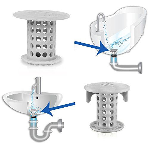 TubShroom and SinkShroom Drain Protectors Hair Catchers for Bathtubs and Sinks, Gray - color: Gray