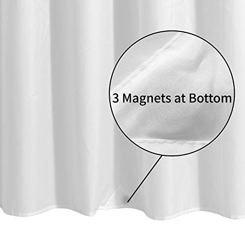 ALYVIA SPRING Waterproof Fabric Shower Curtain or Liner White, 70x72 | 3 Magnets, Soft Cloth & Hotel Quality, Machine Washable, Light-Weight, Standard Size - color: White, size: 70"W x 72"L (Pack of 1)