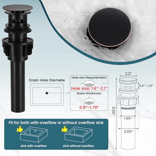 8 Inch Bathroom Faucet 3 Hole ORB 2 Handle Bathroom Sink Faucet | Stainless Steel, 360° Swivel Spout, Widespread 2 Handle, Includes Pop-Up Drain,Water Supply Lines,Oil Rubbed Bronze - color: Oil Rubbed Bronze