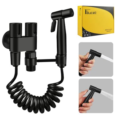 Handheld Toilet Bidet Sprayer for Toilet | Adjustable Water Pressure Control with Complete Bidet Spray Hoses Kit for Feminine Wash, Cloth Diaper Sprayer for Baby Wash - color: Black