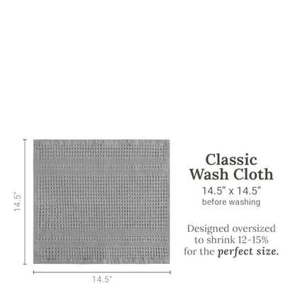 GILDEN TREE Waffle Towels Wash Cloths for Showering, Exfoliating Washcloth Face Towels, Quick Dry Towel Cotton Washcloths Set of 4, Classic Style (Pewter) - color: Pewter, size: Washcloth (4 Pack)
