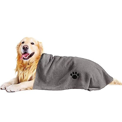 Puomue Microfiber Dog Towels for Drying Dogs, Super Absorbent and Soft Pet Grooming Towel, 40 Inch X 23.6 Inch, Perfect Dog Shower & Bath Supplies for Large, Medium or Small Dogs, Grey - size: 40 Inch X 23.6 Inch - 1 Pack