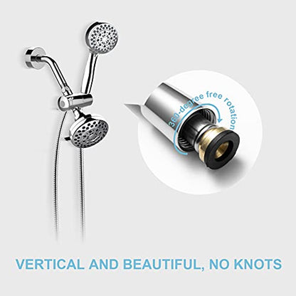 OFFO Shower Hose, Kink Free Stainless Steel Shower Hose Attachment Electroplating Handheld Shower Head Hose Flex Hoses Extension with Brass Insert & Nut for Pet Bathing Cleaning 60 in, Chrome - color: Chrome, size: 60 in
