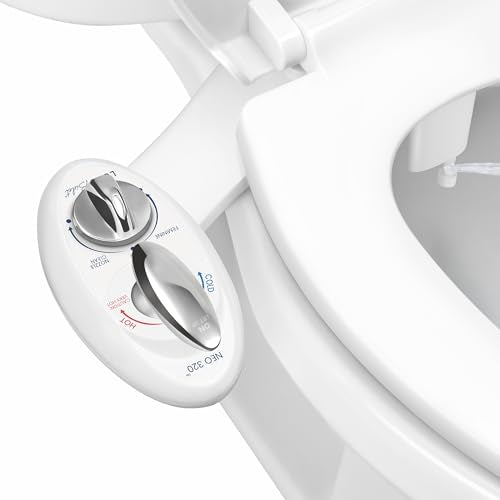 LUXE Bidet NEO 320 - Warm Water Bidet Attachment for Toilet Seat, White | Non-Electric, Warm Water, Dual Nozzle, Self-Cleaning, Adjustable Water Pressure, Rear & Feminine Wash - color: White