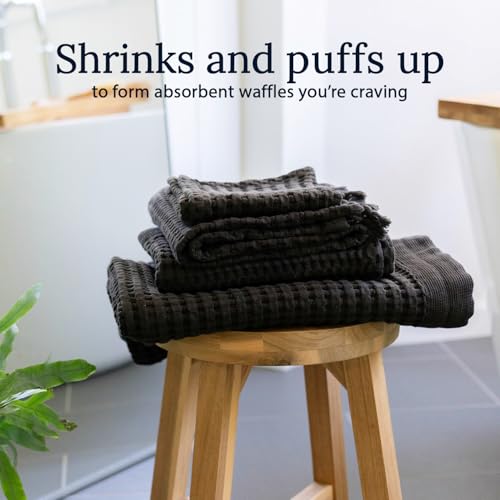 GILDEN TREE Waffle Bath Sheet Quick Dry Towel, Thin Luxury Bath Towels, Bath Sheets 40x80 Large Bath Towels, Modern Style (Faded Black) - color: Faded Black, size: Bath Sheet (40" x 80")