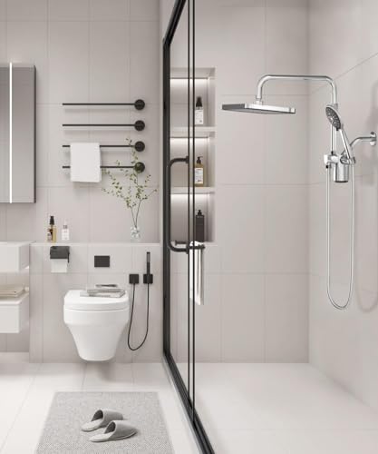 Filtered Shower Head with Handheld Spray Combo,12 inch High Pressure Rainfall Shower Head with Adjustable Slide Bar,Dual Rainfall Showerhead,Bathroom Accessories,Chrome