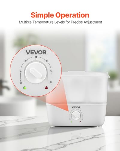 VEVOR Hot Towel Warmer, 1.1 gal Small Towel Steamer with Clip & Indicator, Holds 12-15 Towels, Portable Facial Warmer Quickly Heats Up in 5 Minutes, for Spa, Barber, Manicures, Massage, Salon, White